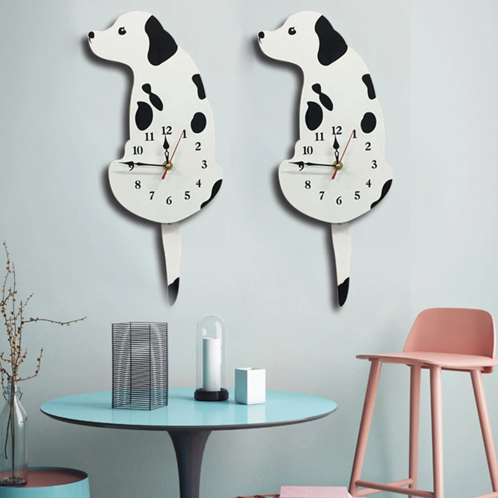 

Acrylic Wall Clock Dog Pattern Creative Cartoon Dropshipping Bracket White Lovely