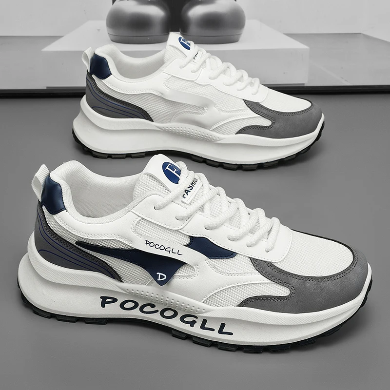 أحذية رياضية رجالية أحذية ركض شبكية قابلة للتنفس كاجوال سميكة القاع للأب القديم أحذية عصرية للمراهقين أحذية قماشية مناسبة تمامًا #2