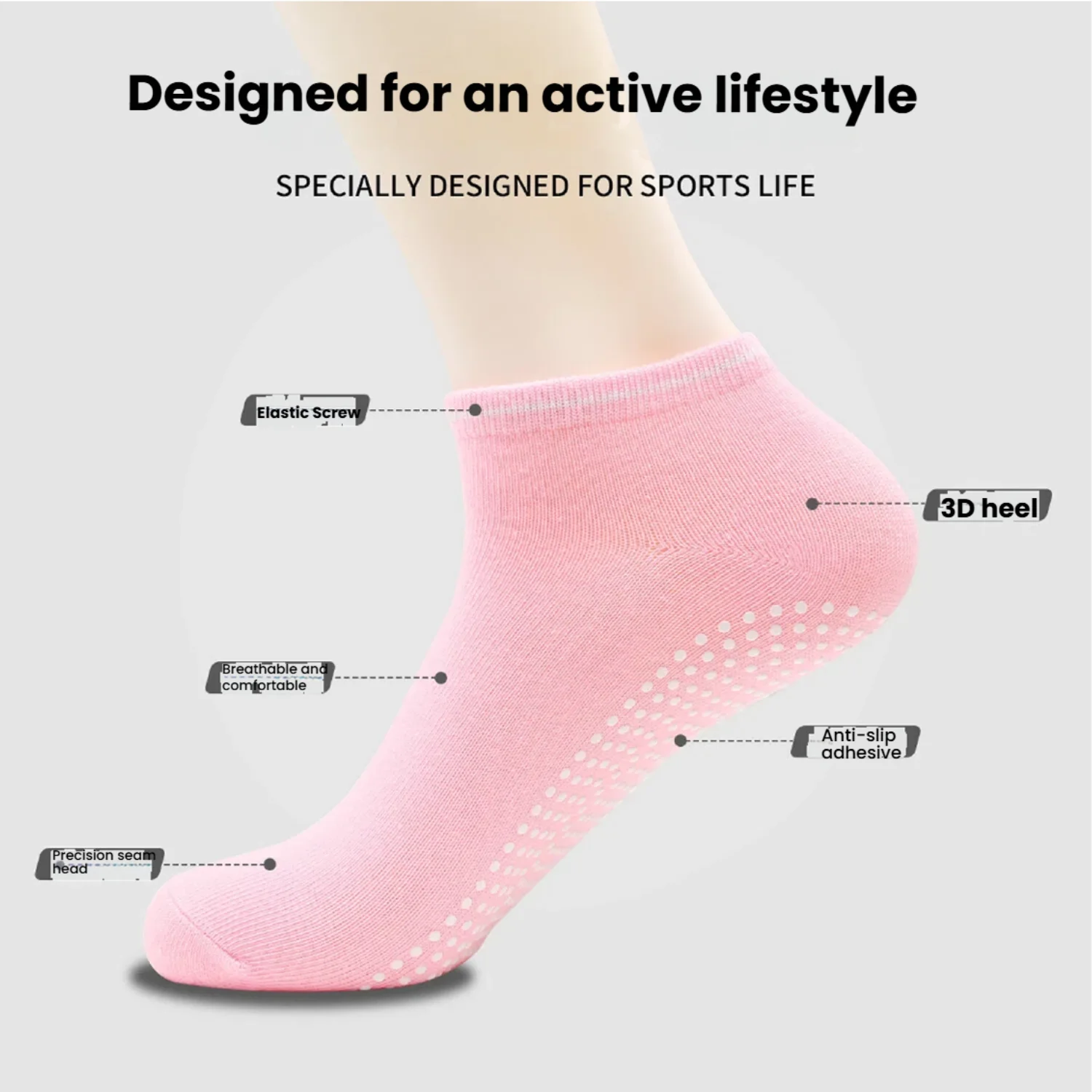 عبر الحدود عدم الانزلاق اليوغا الجوارب سيليكون نقطة الرياضة لا تظهر الجوارب داخلي مكافحة زلة جوارب يمكن السير بها على الأرض الترامبولين الجوارب #2