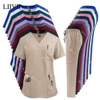 مجموعات أدوات تقشير طبية للمستشفيات للرجال والنساء ، زي طبيب ممرضة ، ملحقات تمريض ، ملابس عمل سريرية لصالونات التجميل ، ملابس سبا