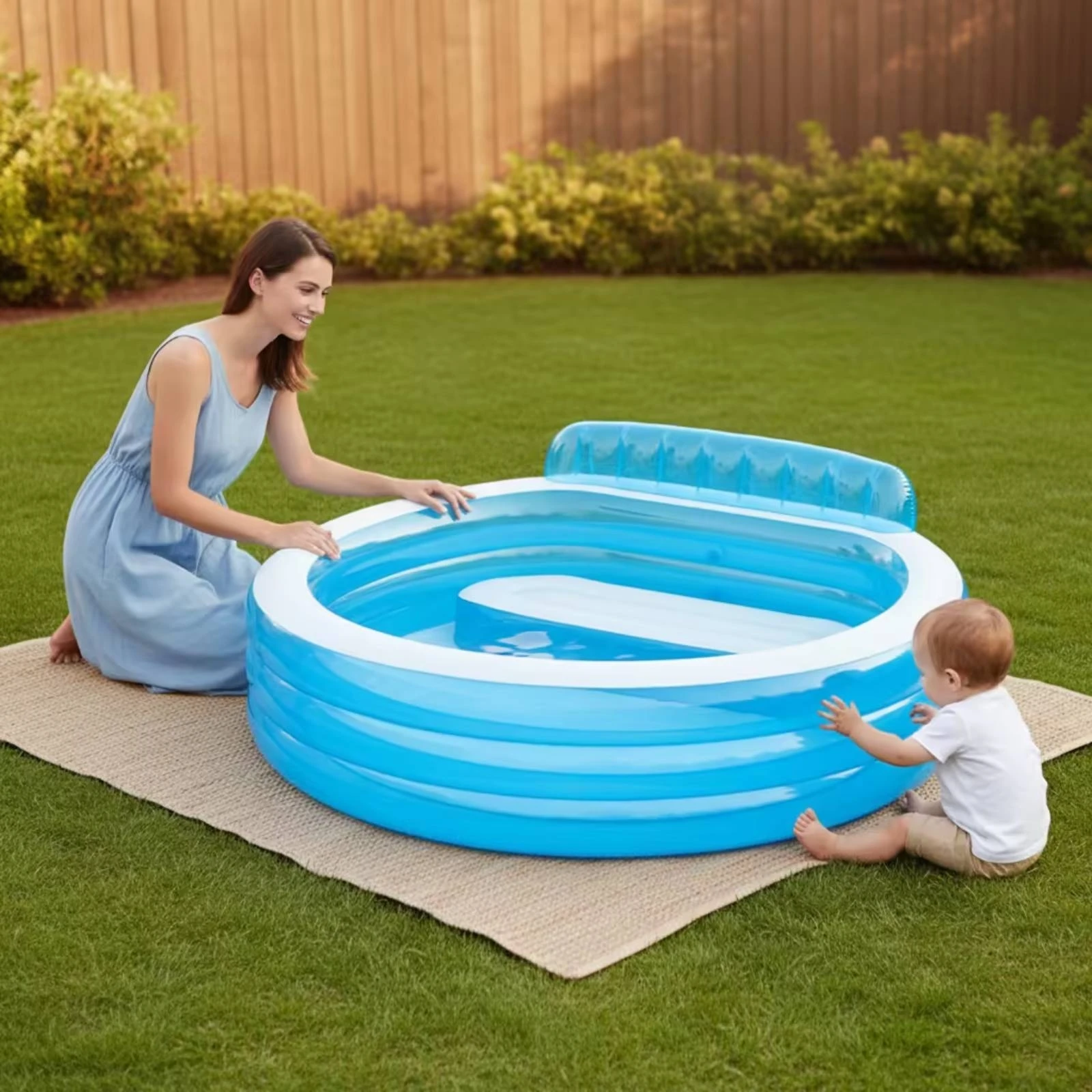 inflatable-pool-with-backrest-drain-valve-round-pool-with-seats-yard-play-item-590-l-capacity-repair-mending-kit