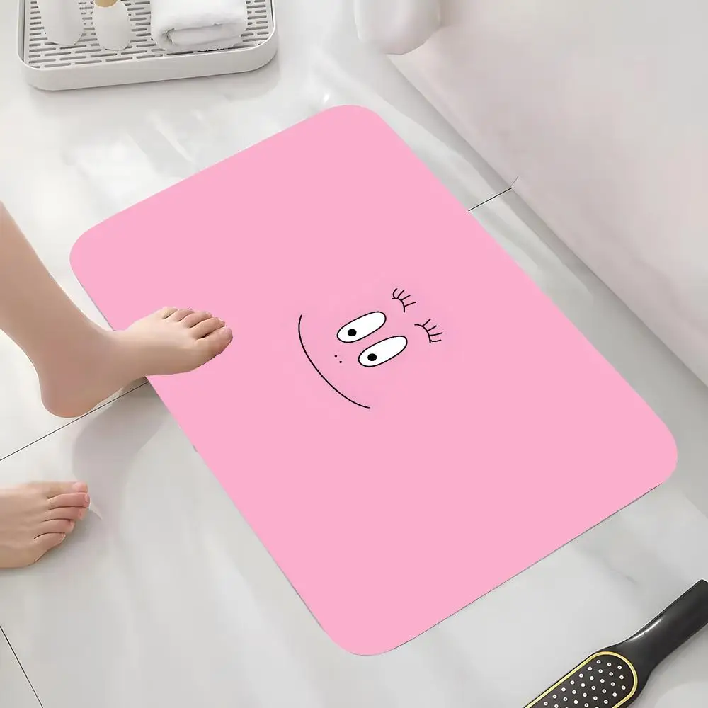 Les Barbapapa Floor Mat Bathroom Mats Home Carpets Flannel Material Bathroom Floor Mats Anti-slip Floor Mats