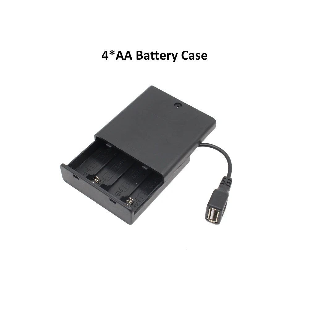 4 Aa Power Batterij Storage Case Houder LR6 Niet-waterdichte Doos Schakelaar Voor 5V Usb Led Strip Verlichting