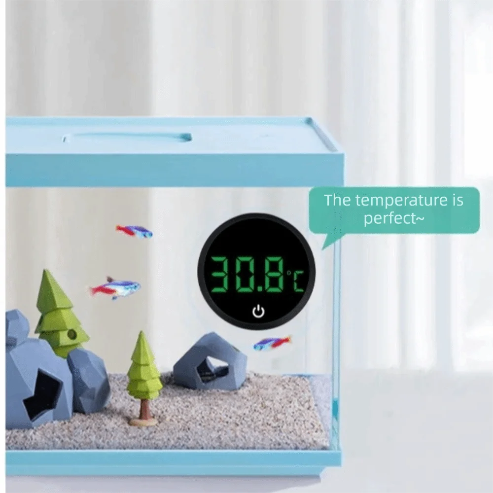 Self-Adhesive Digital Aquarium Thermometer Cordless External Electronic Thermometer High Precision LED Display