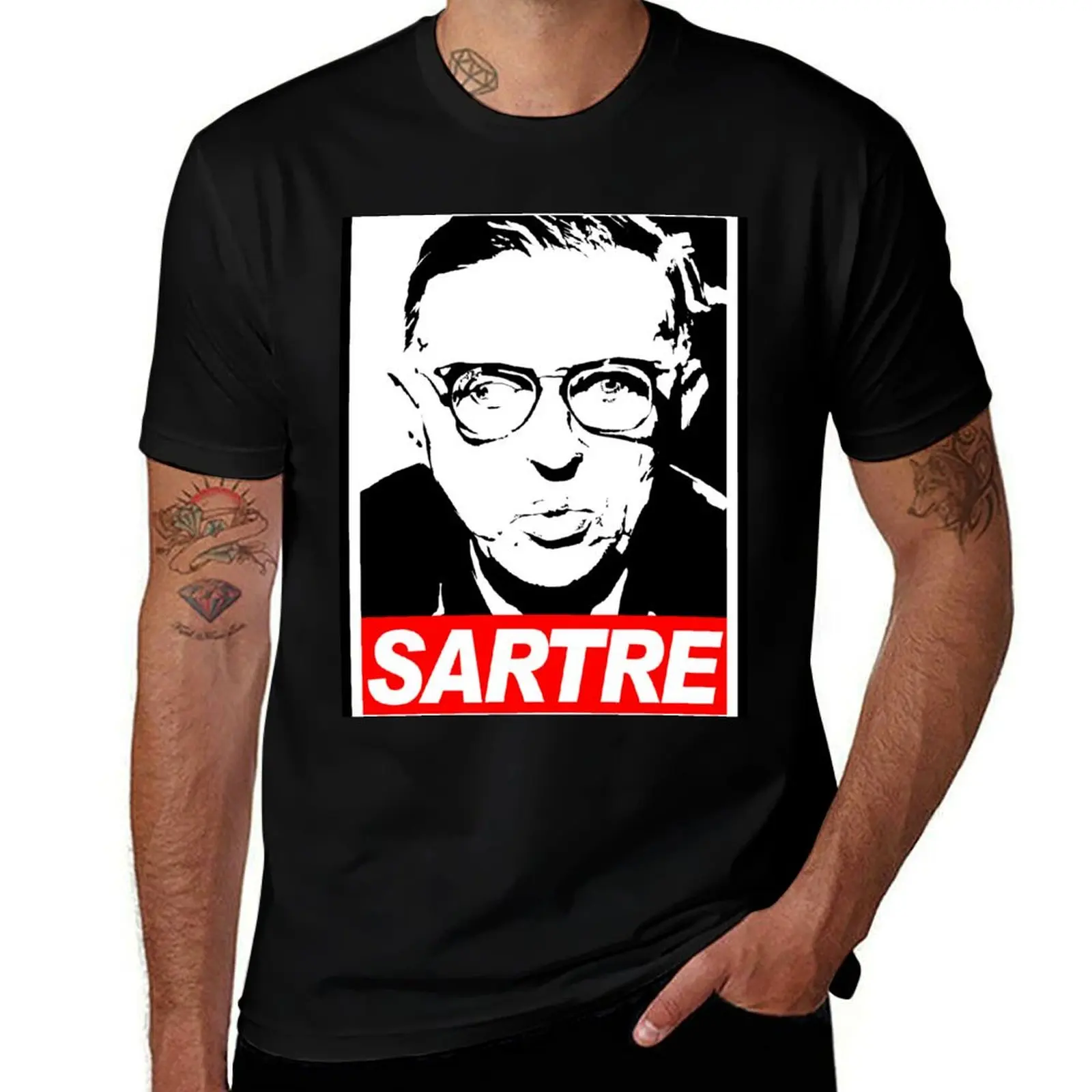 Camiseta Jean-Paul Sartre, camiseta esencial de diseñador para hombre, Camiseta de algodón, camiseta 100%