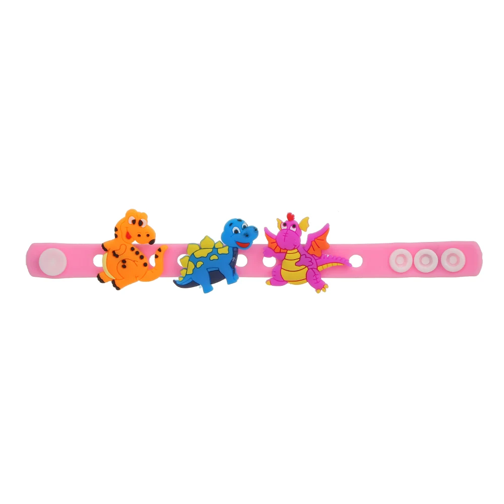 Bracelet de dinosaure en Silicone, pour adultes et enfants, en PVC, avec trou, Animal, cadeaux de fête, nouvelle collection