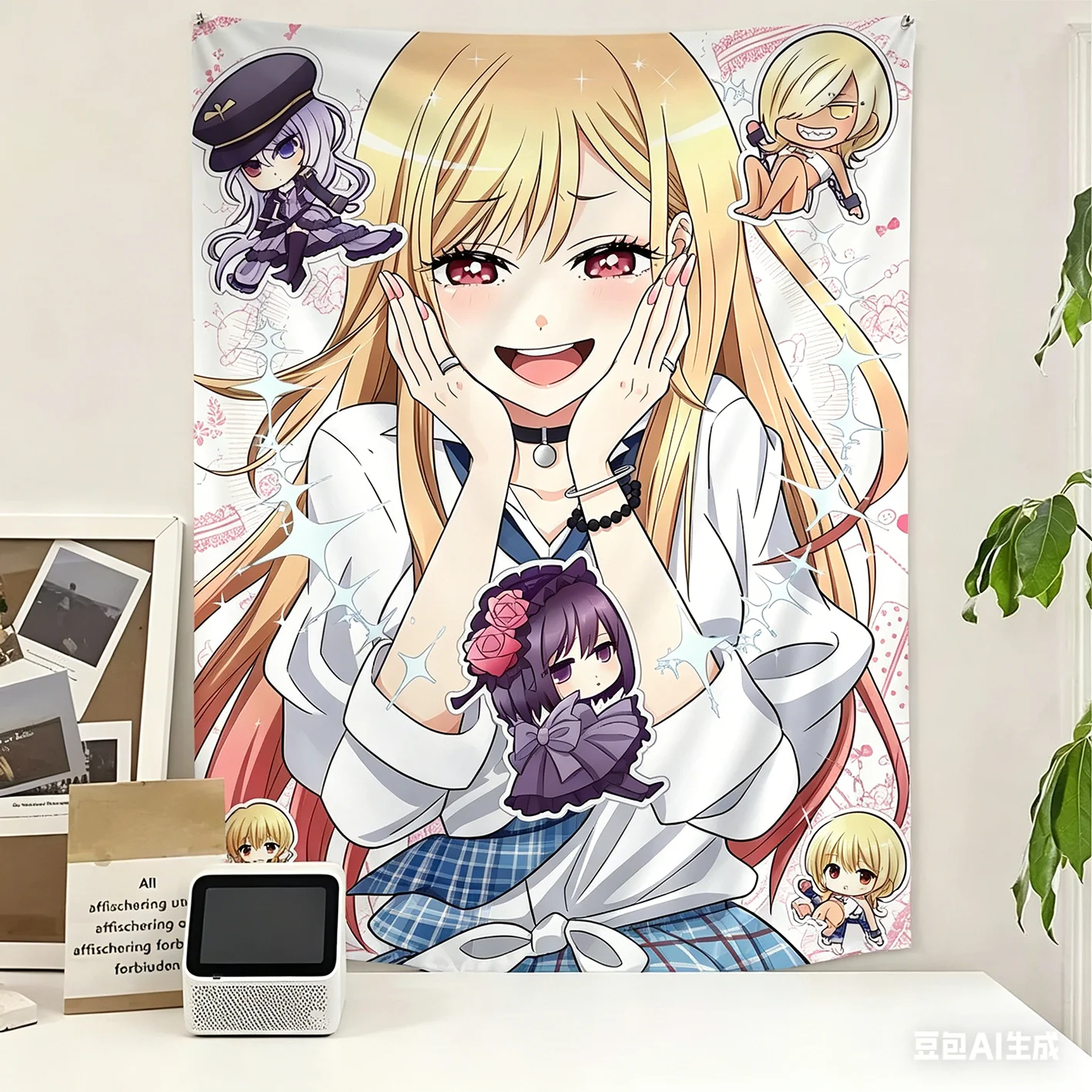 M-My Dress-Up Darling Marin Kitagawa Wandteppich, Anime-Wandbehang, Kawaii-Raumdekoration für Schlafzimmer und Wohnheim