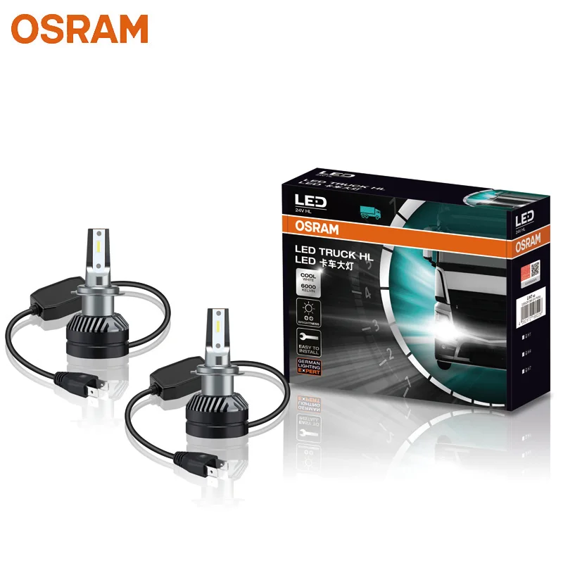 

OSRAM Fog Light H1 H4 H7 24V 28W LED Truck HL Upgrade Headlight 6000K Cool White LED Auto Lamp 2 Pieces