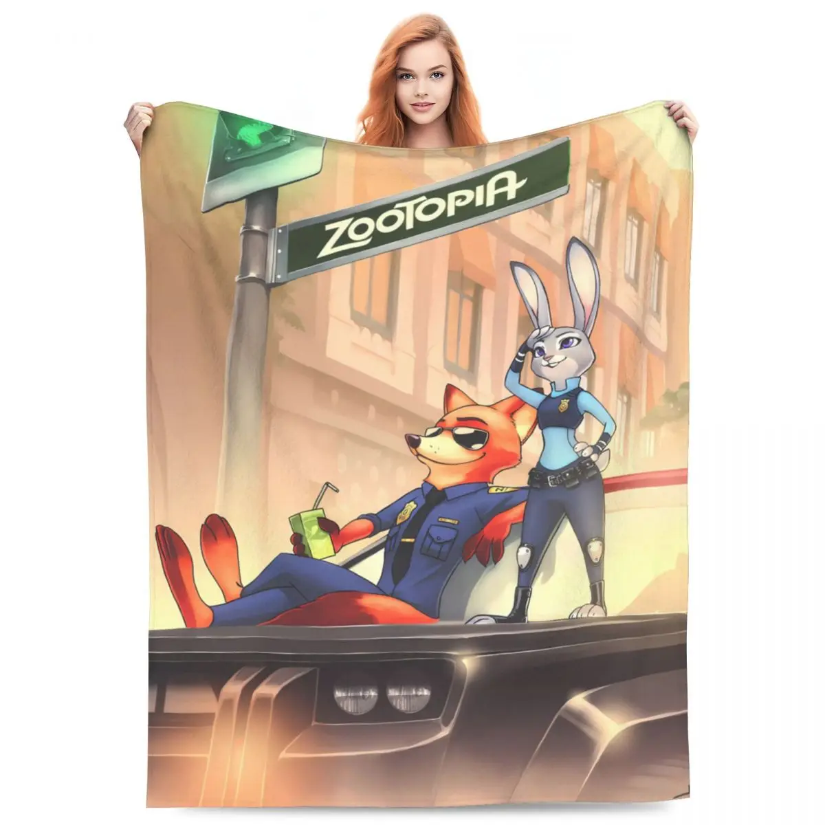 Zootopia Cool Judy Nick Blanket Picnic Flannel Throw Blanket For Couch Chair Sofa Bed Soft Warm Quality Bedspread Birthday Gift