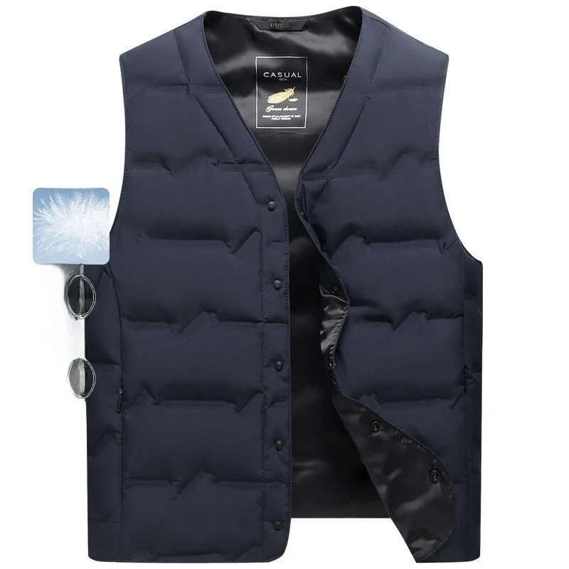 

Легкий мужской пуховый жилет: теплый, повседневный, из полиэфирного волокна, приталенный, для осени и зимы, новая модная модель