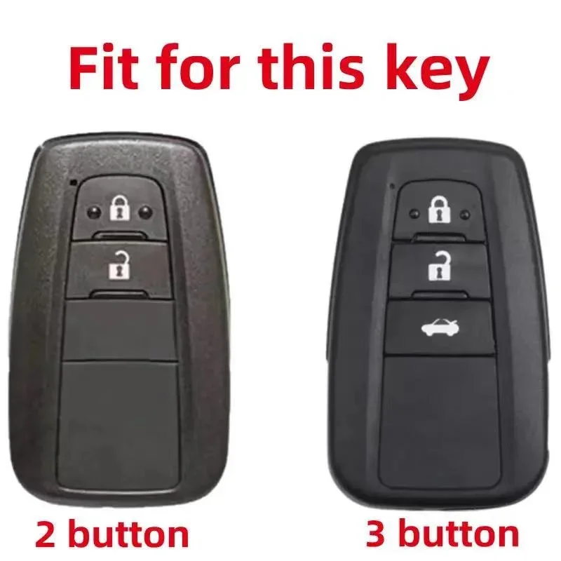 Silicone Car Key Fob Cover Case For Toyota CHR C-HR Camry Prius Prado 2016 - 2021 2 3 Buttons Remote Shell Holder Accessories