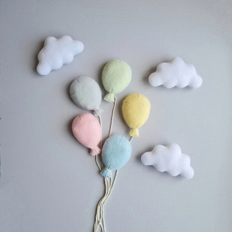Newborn Photography Props Felt Balloon/Cloud Posing Props Baby Photoshooting Props DIY Photo Backdrop Decors Shower Gift