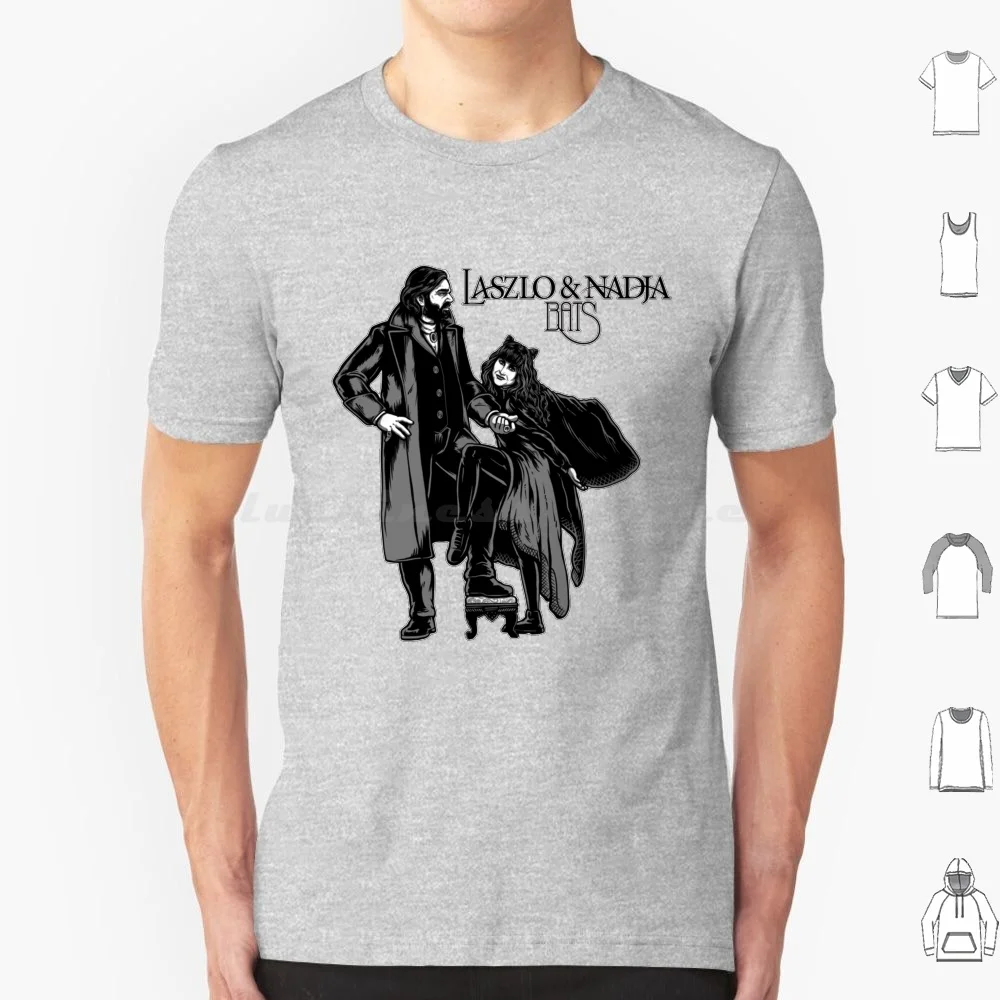 Laszlo & Nadja Álbum Capa Camiseta Tamanho Grande 100% Algodão Laszlo Nadja Álbum Capa Vampiro O que Fazemos Na Sombras Wwdits Engraçado
