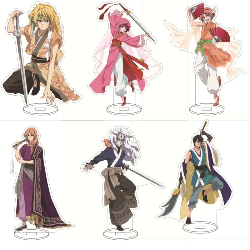 15cm Anime Akatsuki no Yona Yona Yun Kijia Son Haku Jieha Suuon Shina HD Game Figures Acrylic Stand Fans Desktop Ornament Gifts