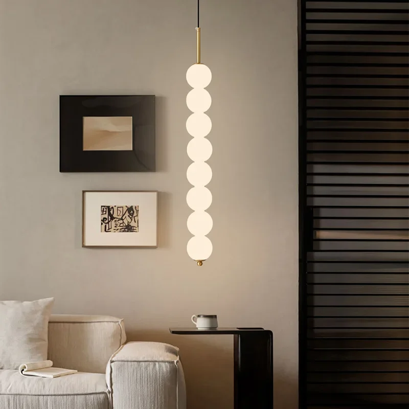 Nordic Glass Pendant Lights LED Copper Wind Gourd 3-8 Head Bedside Hanging Decoration Study Bedroom Living Room Home Accessorie