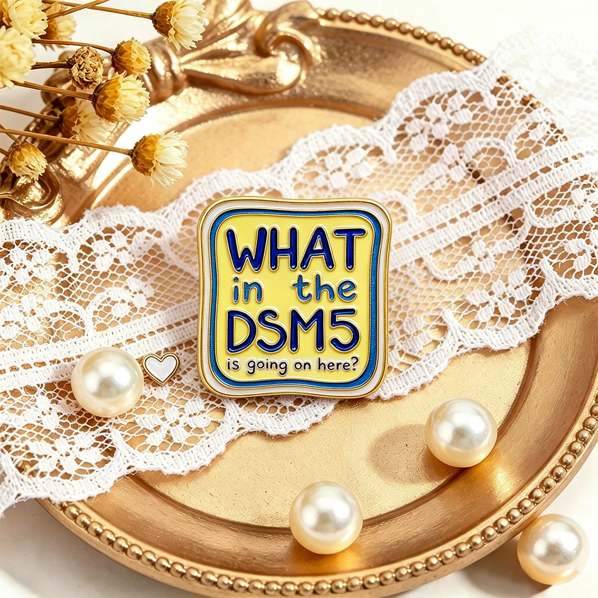 9 Stück/Set WAS IST HIER IM DSM5 LOS? Emaille-Anstecker, Brosche für die psychische Gesundheit, Rucksack- oder Revers-Anstecker, Schmuck-Accessoires, Geschenk für Freunde – Detail 4