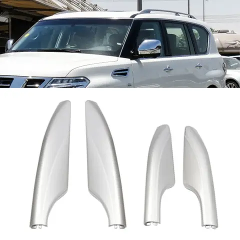 닛산 순찰 Y62 용 실버 루프 랙 수하물 랙 2010-2014 2015 2016 2017 바 레일 엔드 보호 교체 커버 셸