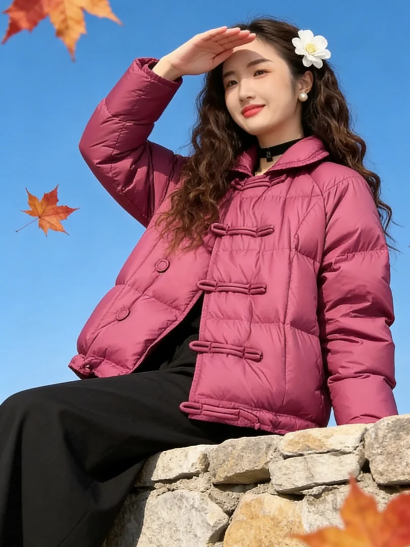 

Очаровательное розовое пальто с хлебом, теплая хлопковая зимняя одежда, корейская модная женская верхняя одежда Jaet