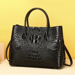 New Luxury Handbag Real Cowhide Crocodile Fashion Handbag Women's Leather Women Bags Designer Handbags Quality Women's Tote