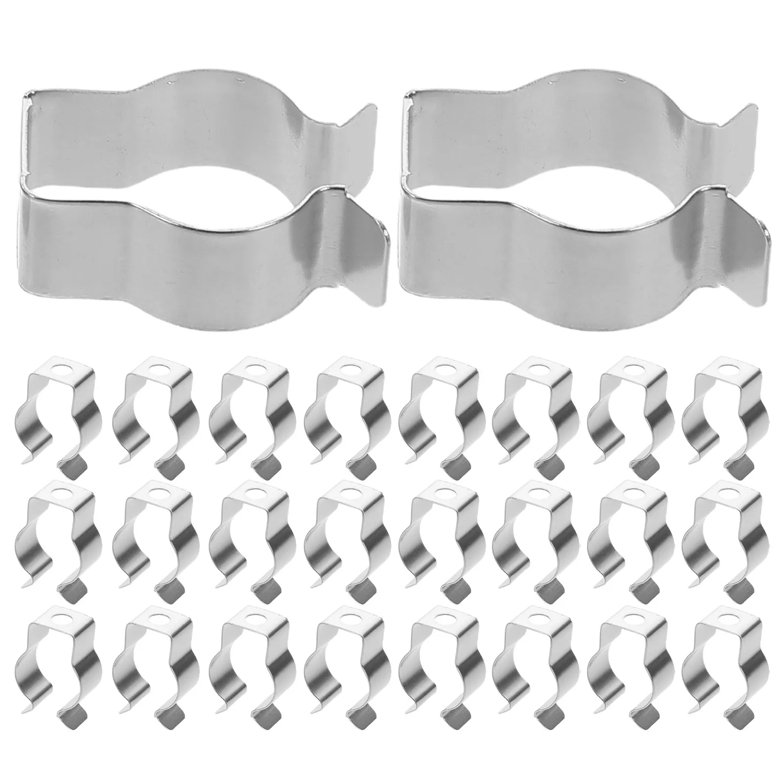 100Pcs T5 Lamp Tube Clamps Metal Fluorescent Tube Light Holder Clips 15-18Mm Diameter Secure Grip Easy Installation