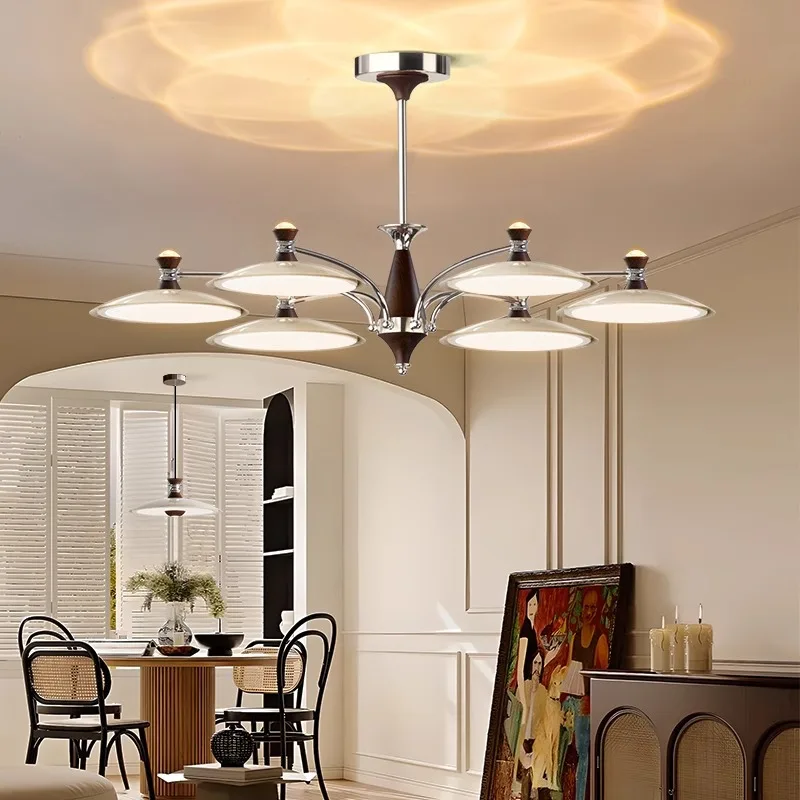 

Cream antique living room chandelier 2025 new high-end French hall light