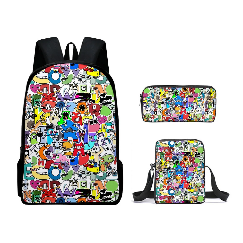 Game peripherals Alphabet Lore backpack Alphabet Legend backpack shoulder bag shoulder bag pencil case backpack three piece set