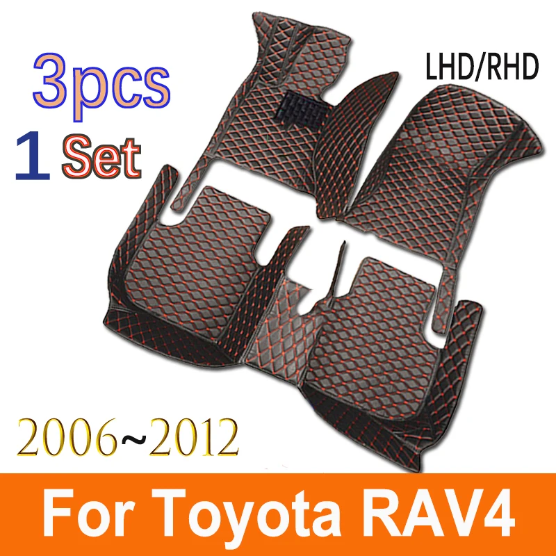 Tapetes de carro para Toyota RAV4, Vanguard XA30, tapete, Auto, tapetes duráveis, tapete de couro de luxo, almofada anti sujeira, acessórios do carro, 2006 ~ 2012