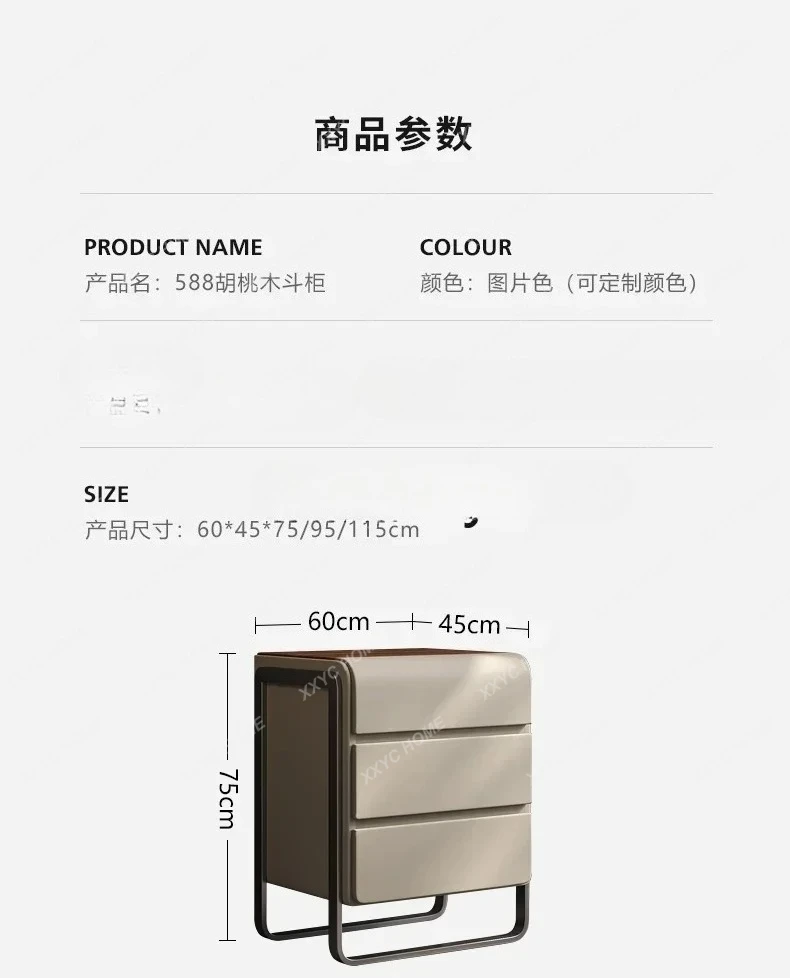 09 خزانة بأدراج تخزين لغرفة النوم من خشب الجوز الفاخر والحديث المخصصة وثلاثة أربعة ستة خزانة عمودية #6