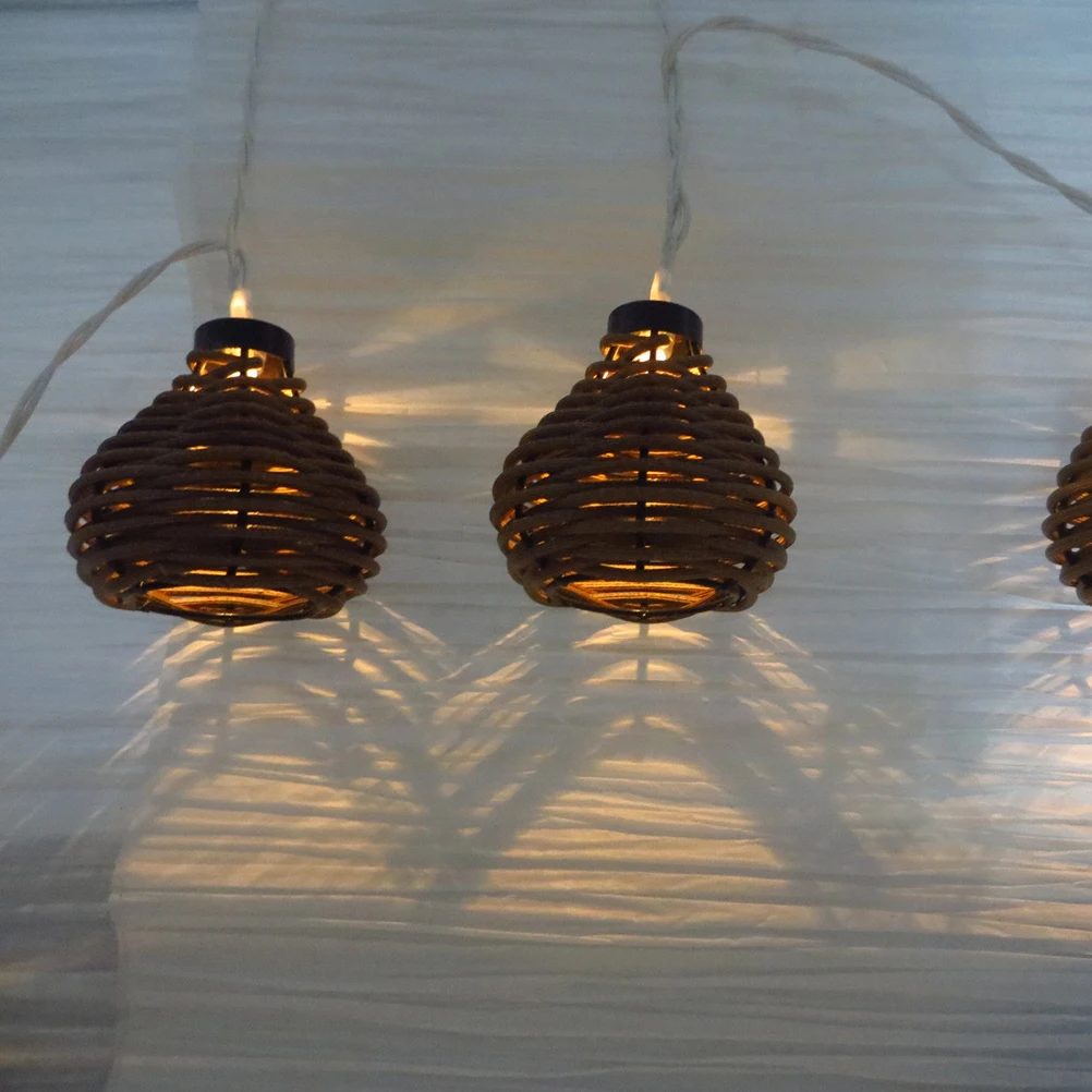 

Imitation Rattan Decorative String Lights 2 2M Realistic Ball Design Fairy Lamp Bedroom Outdoor Lighting Accessories