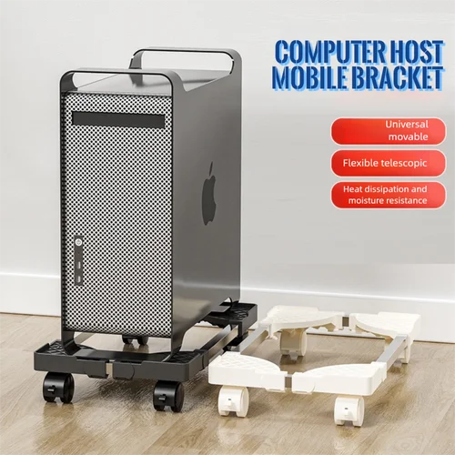 Imagen 2 del producto Soporte de torre para ordenador, soporte de CPU móvil ajustable, soporte de CPU, soporte de torre para PC con ruedas rodantes, soporte elevador de suelo para Pc