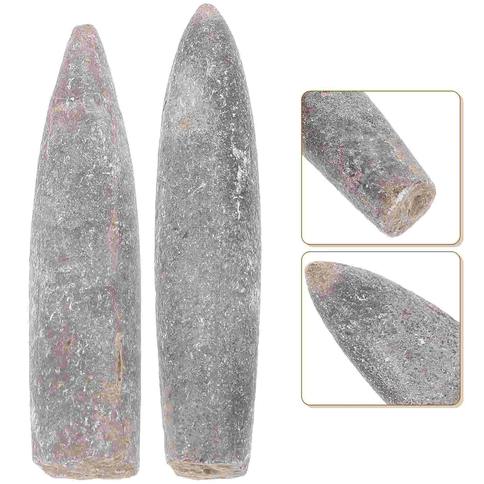 2pcs Natural Specimen Belemnite for Teaching and Home Decor Geology Enthusiast Adornment Authentic Belemnite Fossi