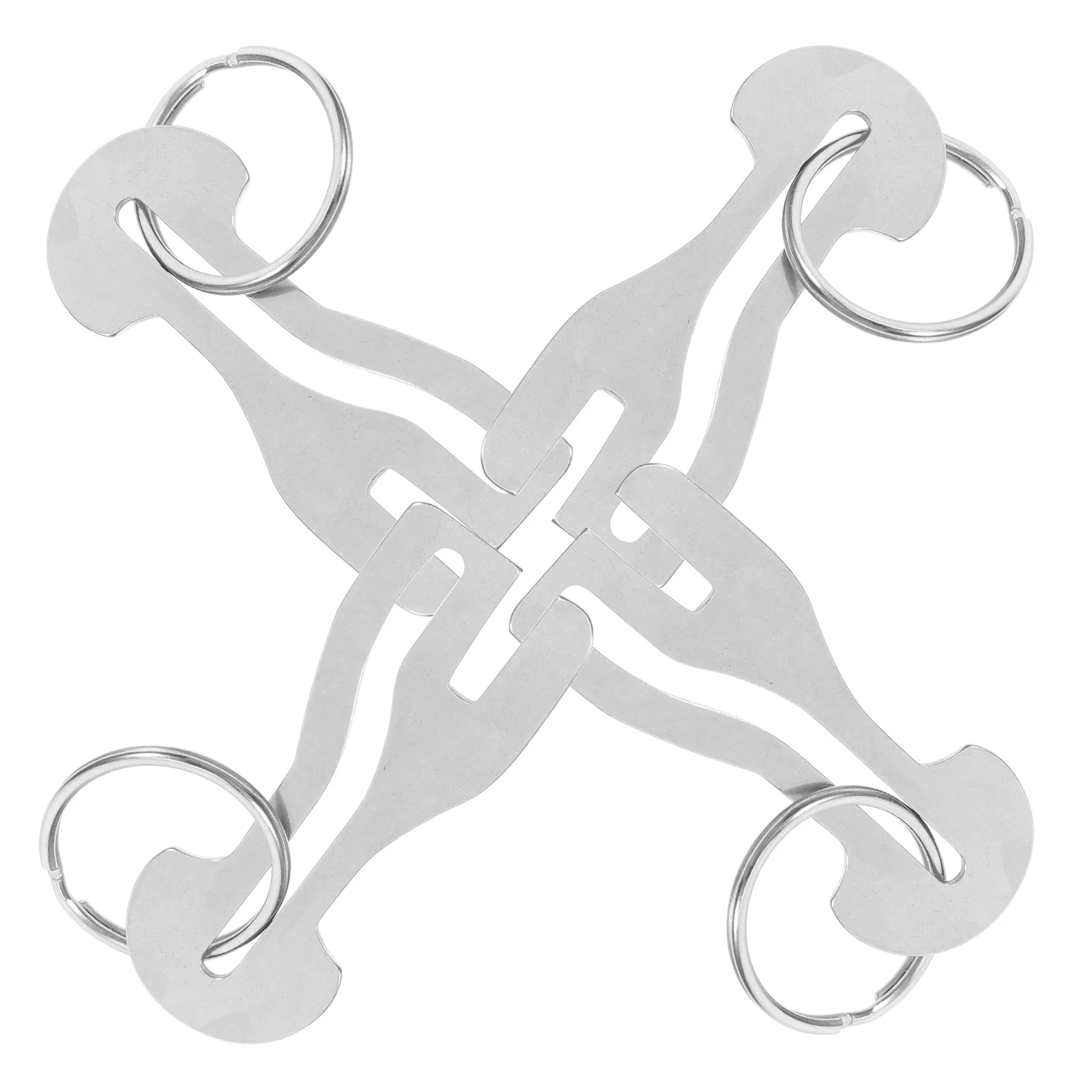 4 Pcs Token Keychain Unique Rings Shopping Trolley Tokens Metal Office Supplies Portable Remover Zinc Alloy