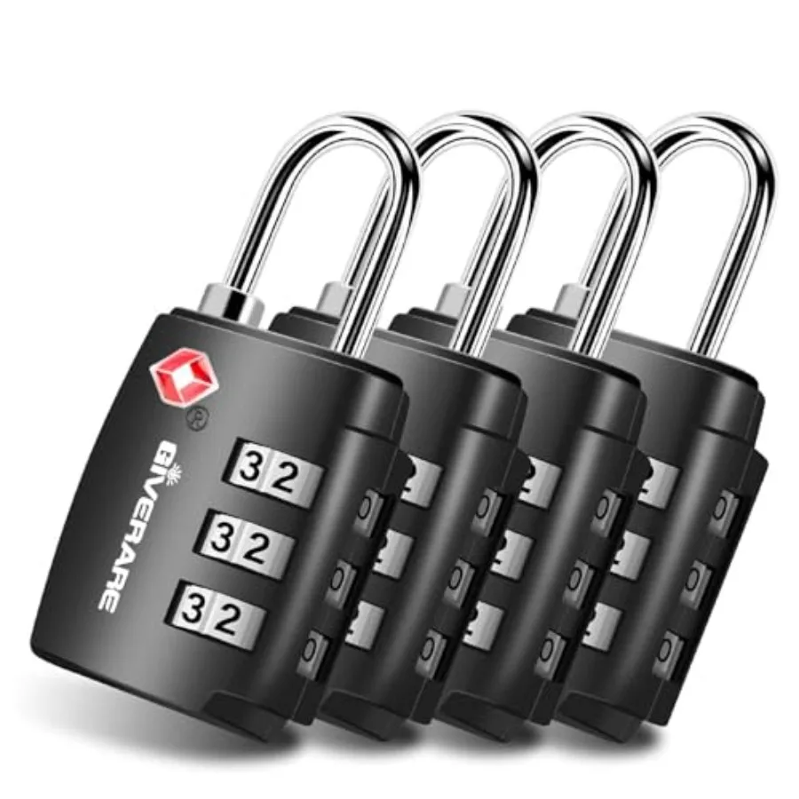 

TSA Approved Travel Luggage Locks, Combination Lock Alloy Body, Metal Keyless 3-Digit Padlocks, TSA Accepted Compatible Padlock