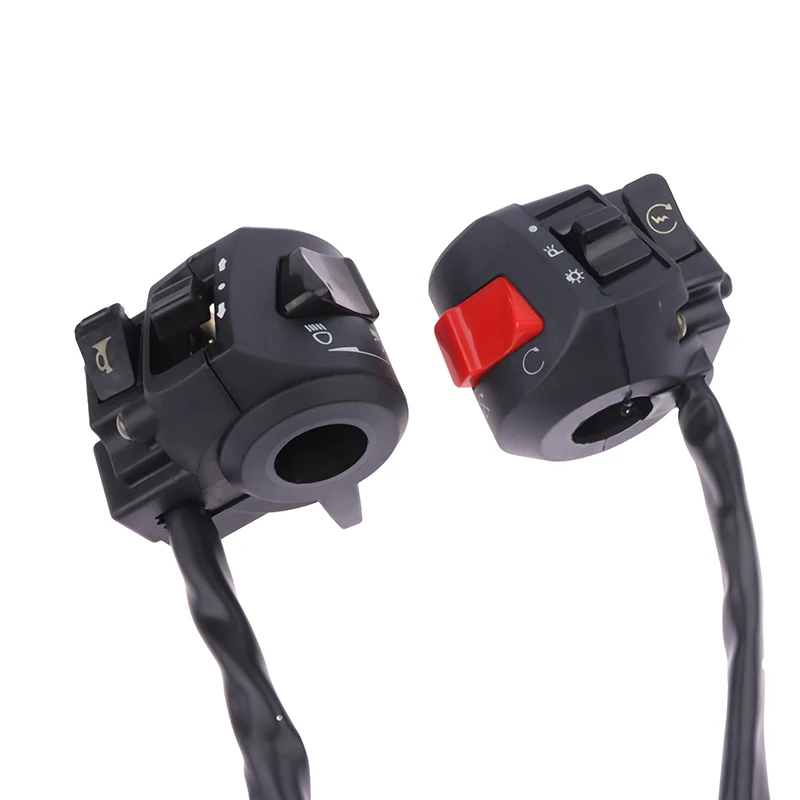 NewUniversal Motorcycle Handle Bar Switches With Choke Horn Turn Signal Headlight Electric Start Handlebar Controller Switch
