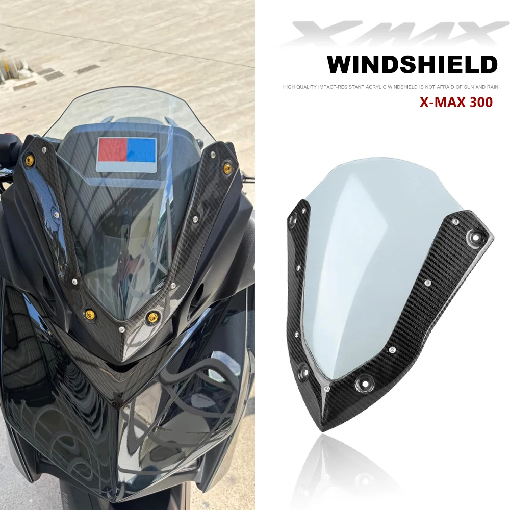 

Motorcycle Sports Double Bubble Windshield WindScreen Visor Viser Deflector For YAMAHA XMAX300 X-MAX300 XMAX X-Max 300 2023 2024