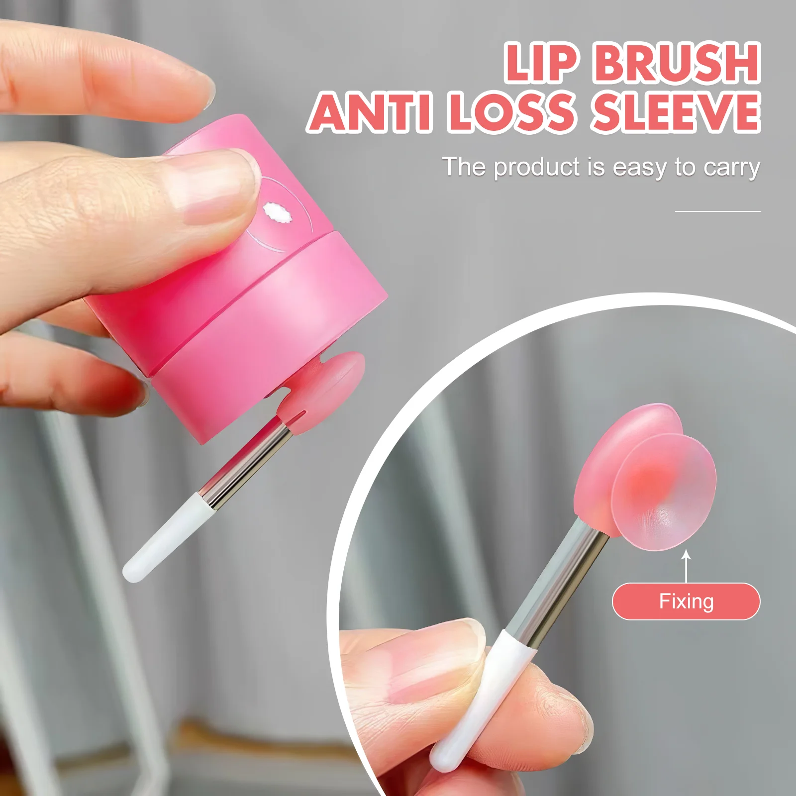 10 Pcs Silicone Lip Brush Accessories Anti Lost Covers Protector Dust Proof