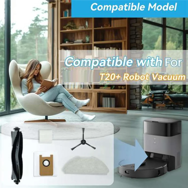 لملحقات المكنسة الكهربائية AIRROBO T20 + فرشاة جانبية رئيسية مرشح ممسحة أجزاء منظف متينة للغاية ملحقات-T33C