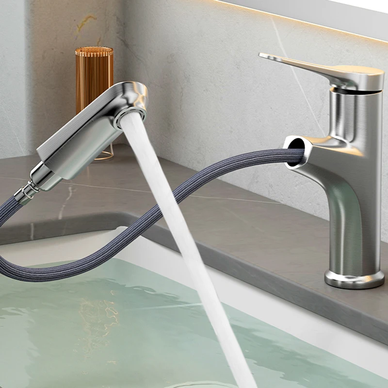 Bathroom Sink Faucet Basin Pull-out Type Hot and Cold Water Water Tap for Bathroom Accessories Sinks Faucet Taps