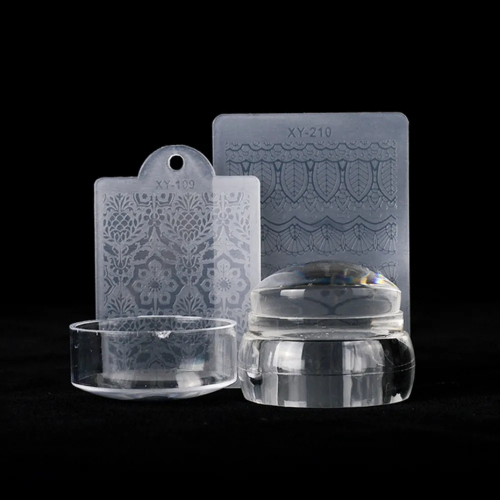 Nail Art Stamper Raschietto Gelatina Timbro in silicone Piastre per timbratura delle unghie Modelli di trasferimento di stampa polacca Strumenti per