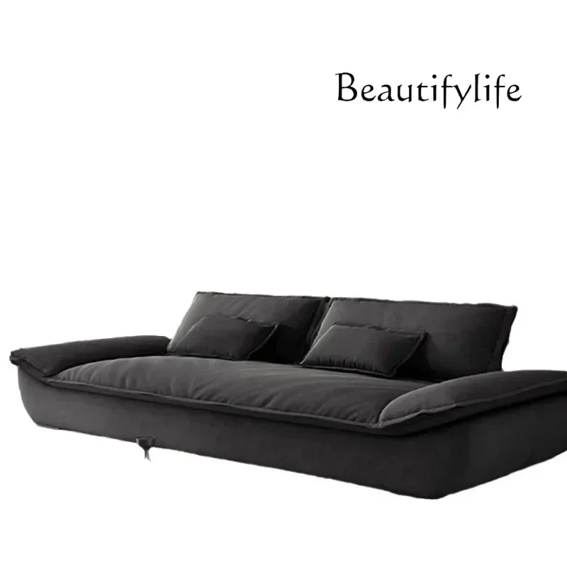 V Modern Simple Lazy Down Technology Cloth Sofa Italian Minimalist Sailing Matte Cloth Sofa Super Wide Sitting Deep Living Room