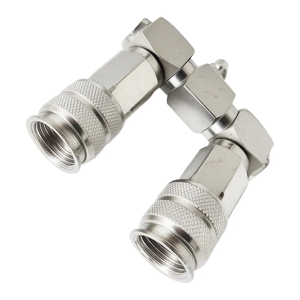 1/4in NPT Air Manifold Splitter 2 Way with Swivel Design Compatible with Standard A T I M Couplers for Multi Tool Setup