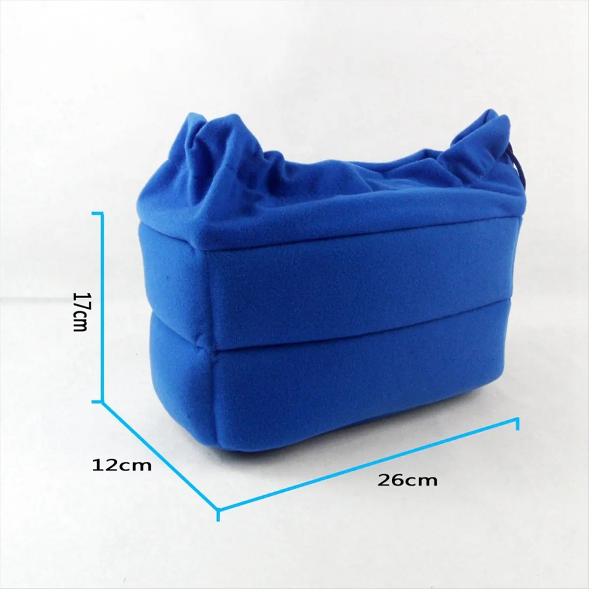 【~ New N07R】Camera Bag Camera Insert Bag with Drawstring Adjustable Divider Camera Lens Soft Bag for ,, Blue