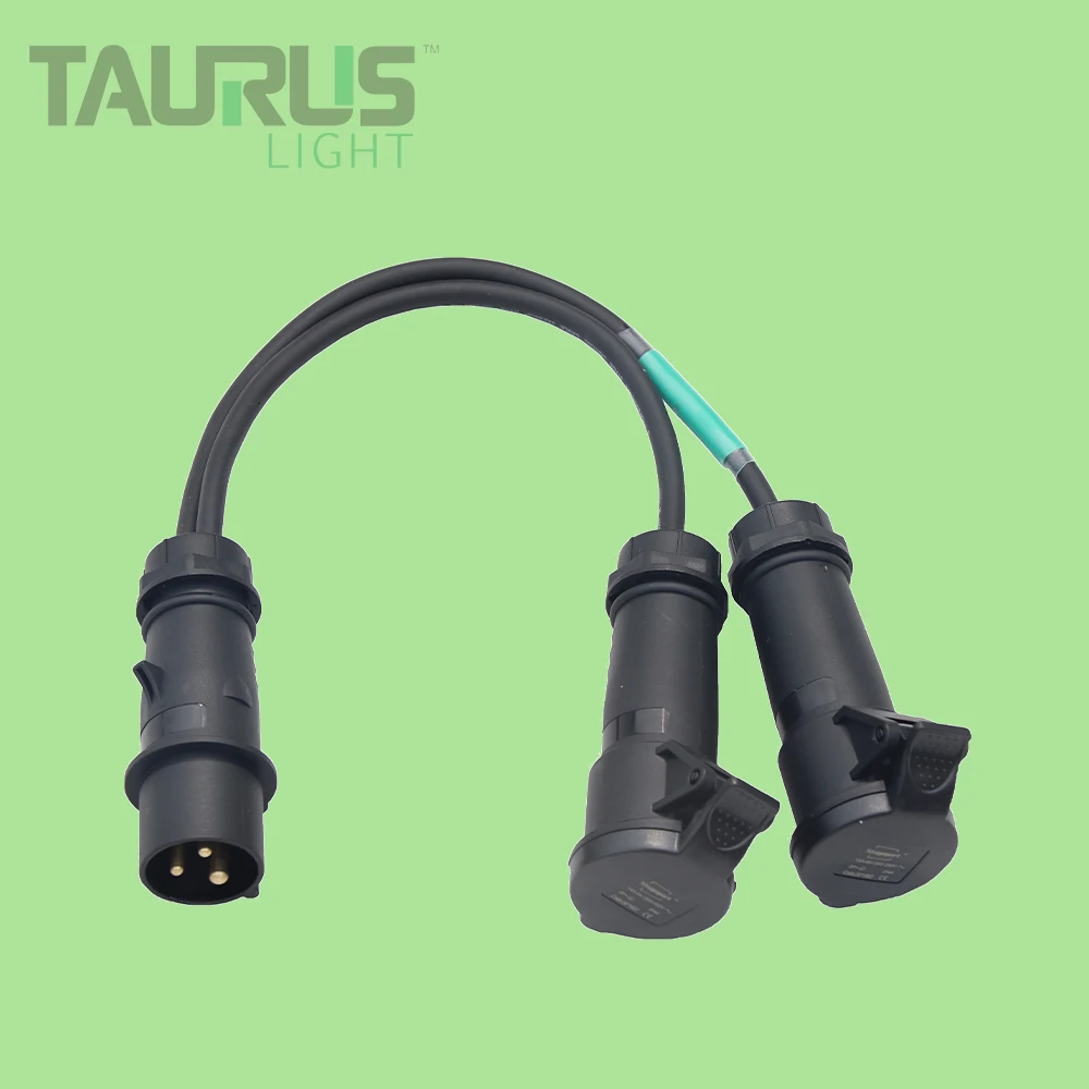 Male to Female Y Type 16A 3pin CEE Socket Electric Splitter Power Cable