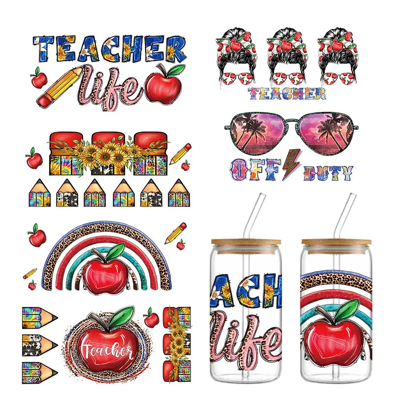 

Cross-border special mugs for Teachers' Day color theme cup stickers 16oz Crystal Coke Cup stickers spot wholesale.