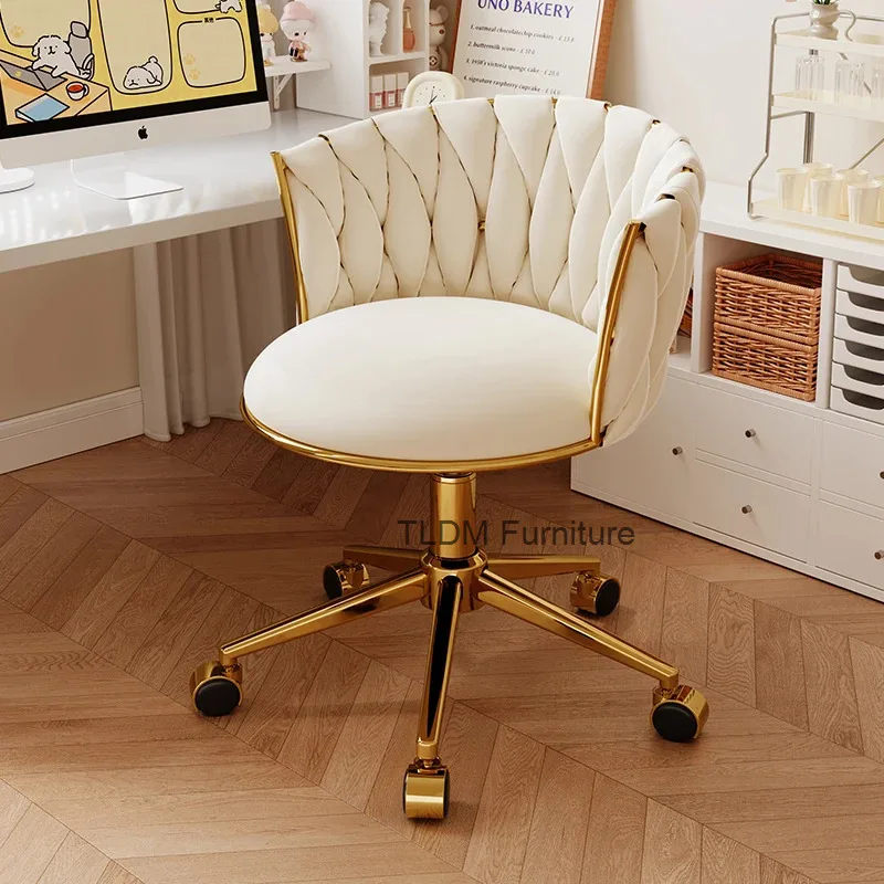 

Large Light Luxury Island Bar Chair Bedroom Swivel Back Chair Home Office Swivel Chair Gold Italian Dressing Chairs