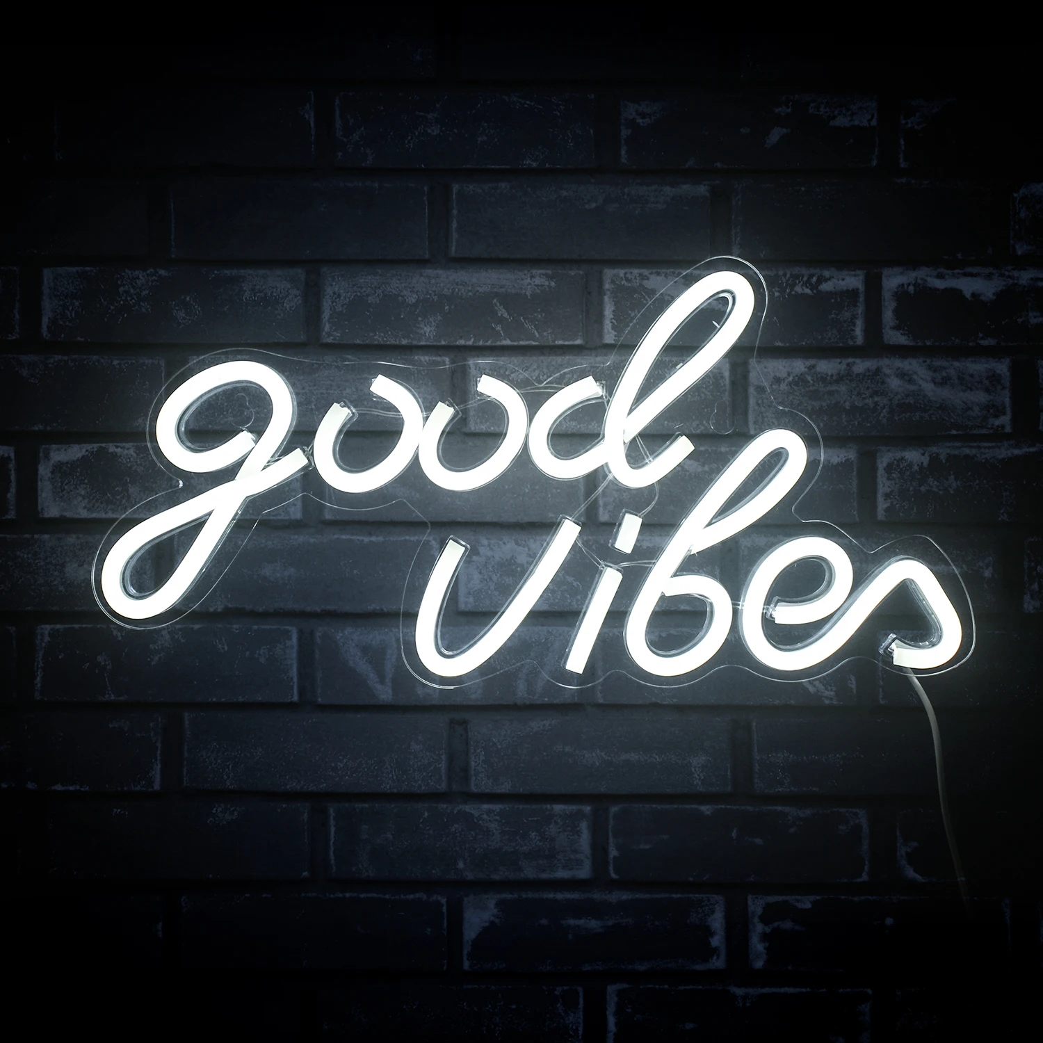 

Good Vibes Neon Sign for Bedroom Kid Room Game Wedding Party Shop Room Wall Decor Led Neon Light Powered by USB 40*20cm