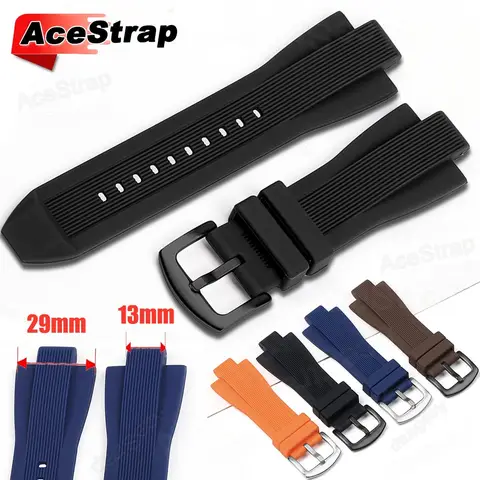 Bracelet de montre en Silicone à extrémité convexe 13mm x 29mm, pour Michael Kors, Bracelet en caoutchouc pour femmes et hommes, accessoires de Bracelet étanche