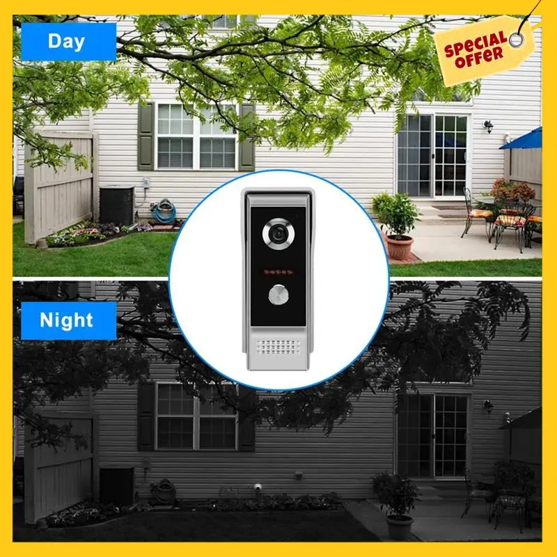 Video Intercom System Video Doorbell System Kits 7 Inches Support Unlock Monitoring For Villa Home US Plug
