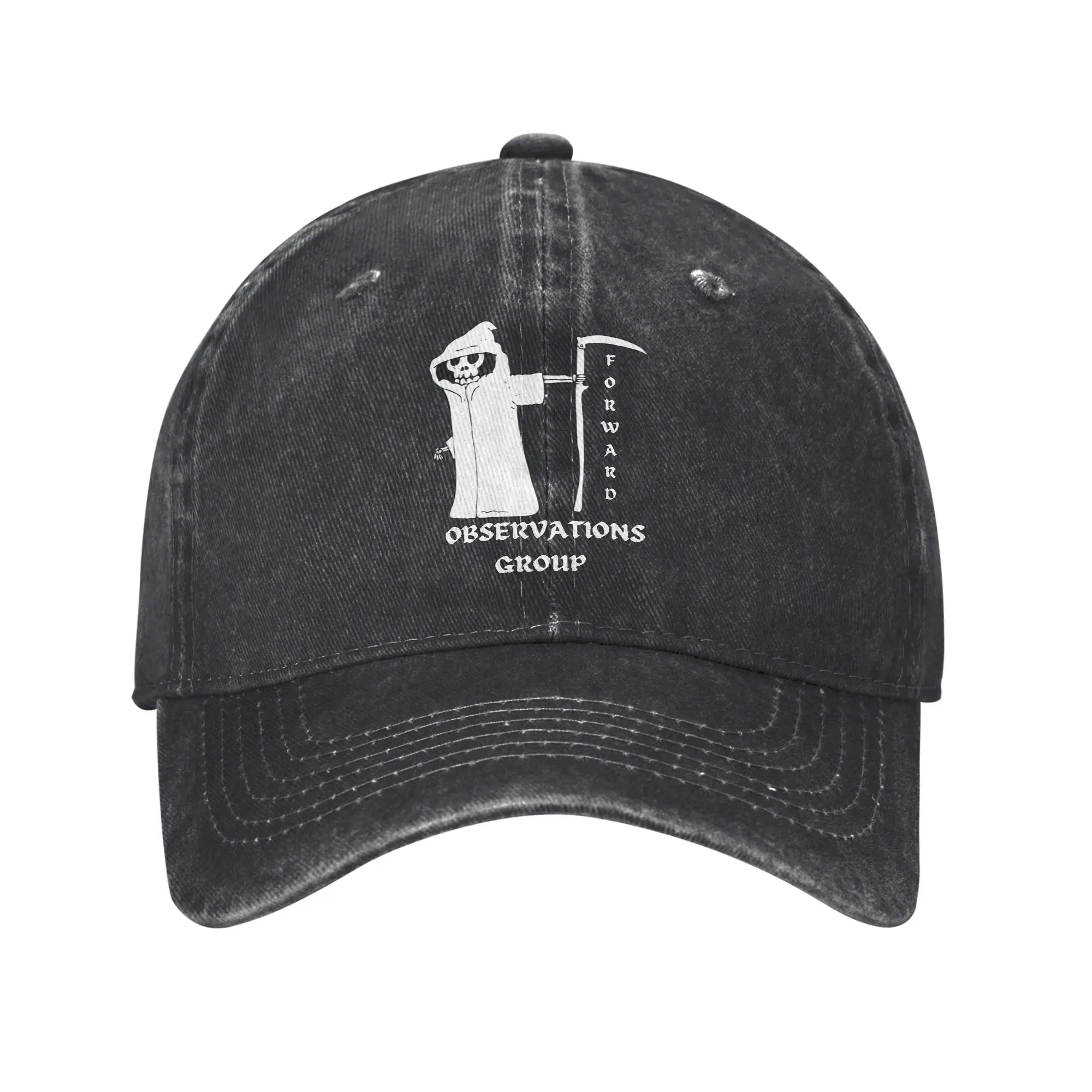 Forward Observations Group Baseball Cap Vintage Washed Death Skeleton Snapback Hat for Men Women Outdoor Running Golf Gift Hat