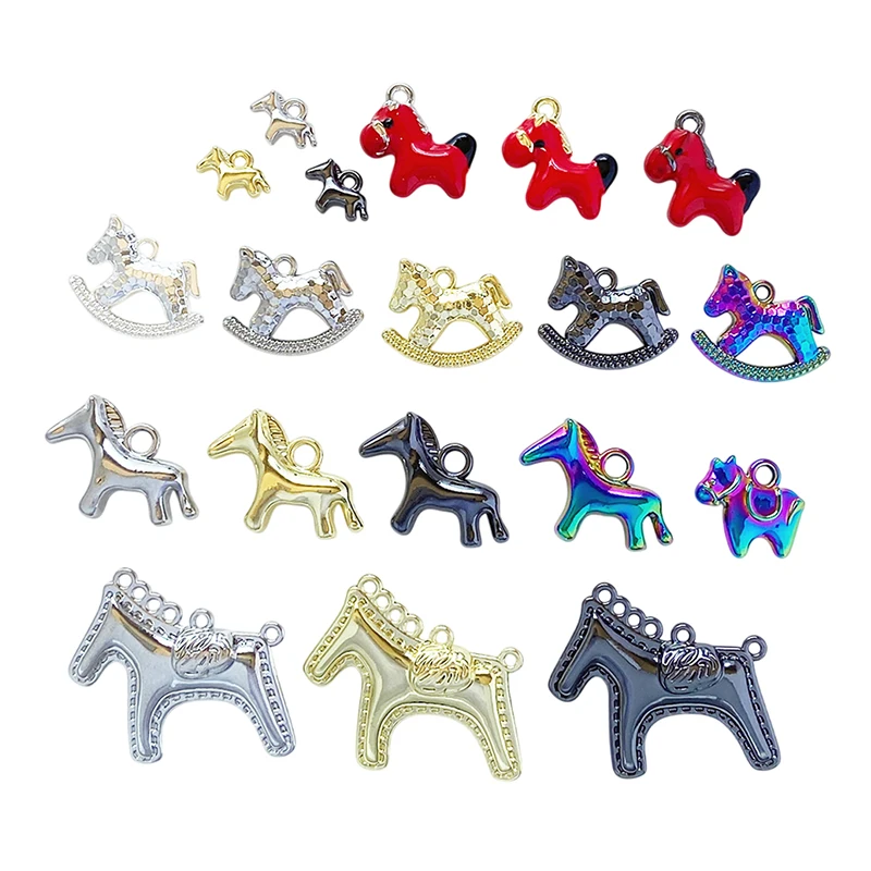 1 قطعة لطيف بسيط الحصان الحيوان قلادة جالبة للحظ لصنع المجوهرات اليدوية قلادة أقراط سوار DIY بها بنفسك اكسسوارات لوازم